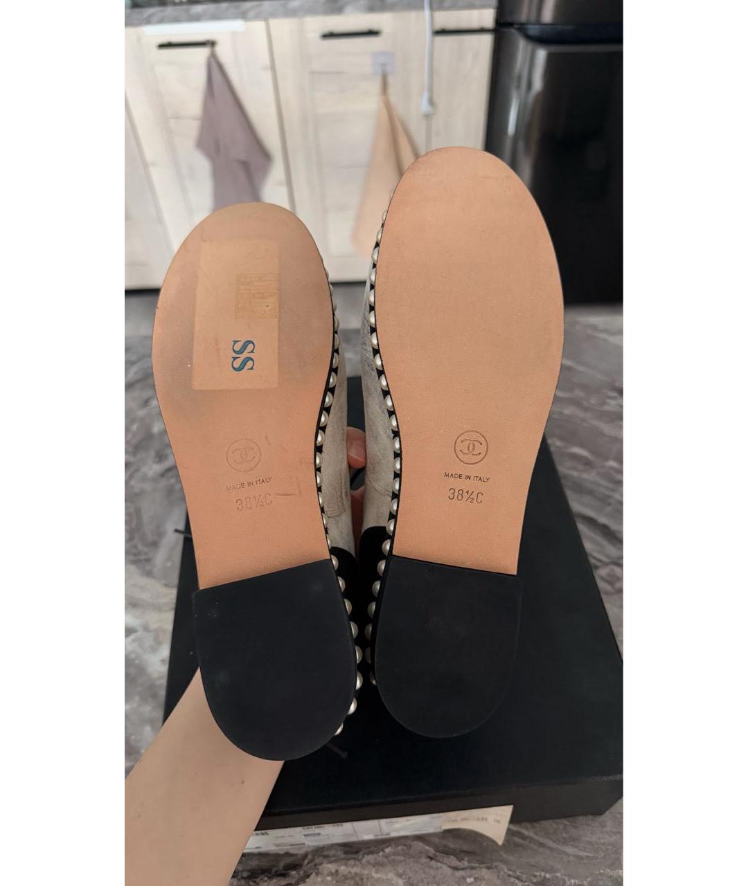 CHANEL Золотые кожаные ботинки, фото 3