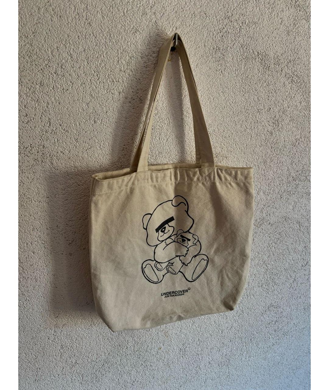 UNDERCOVER Бежевая хлопковая сумка тоут, фото 2