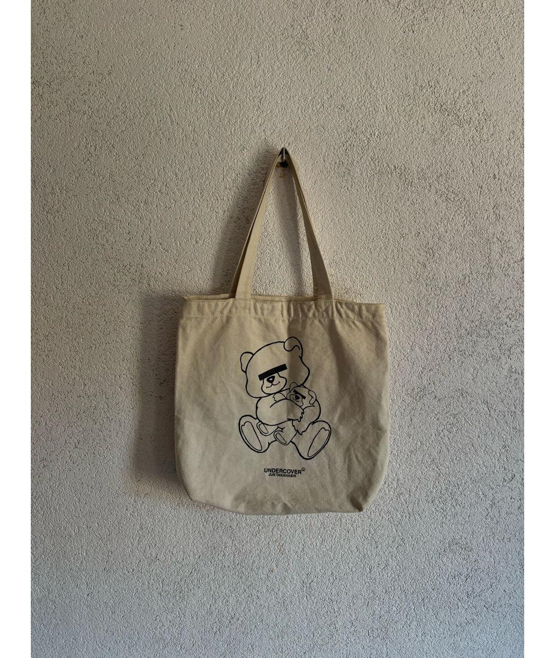 UNDERCOVER Бежевая хлопковая сумка тоут, фото 5