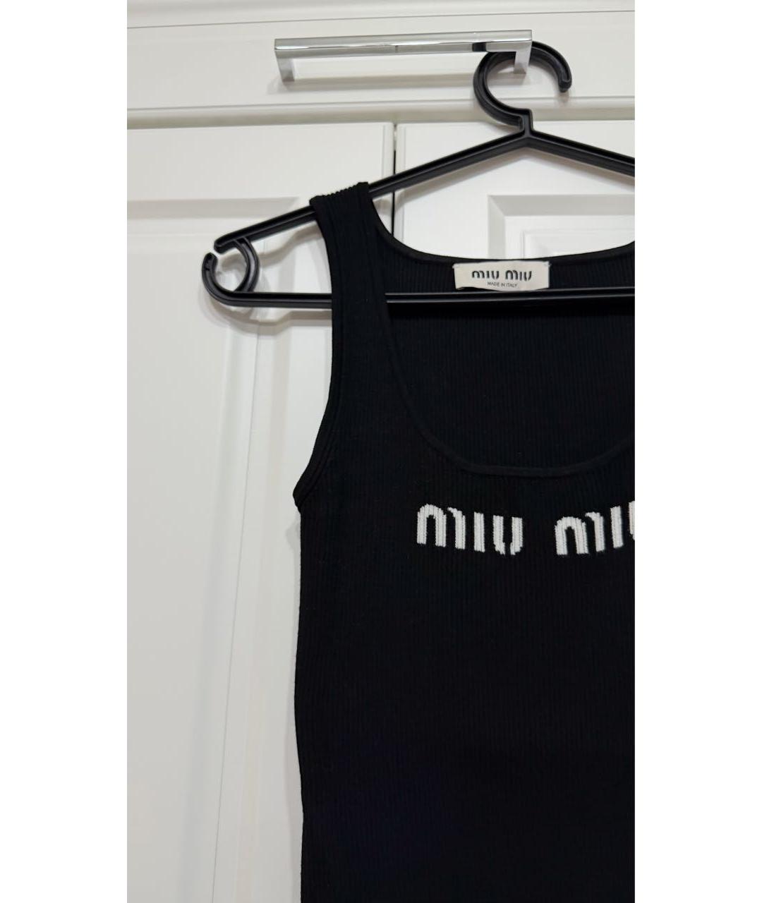 MIU MIU Черная футболка, фото 3