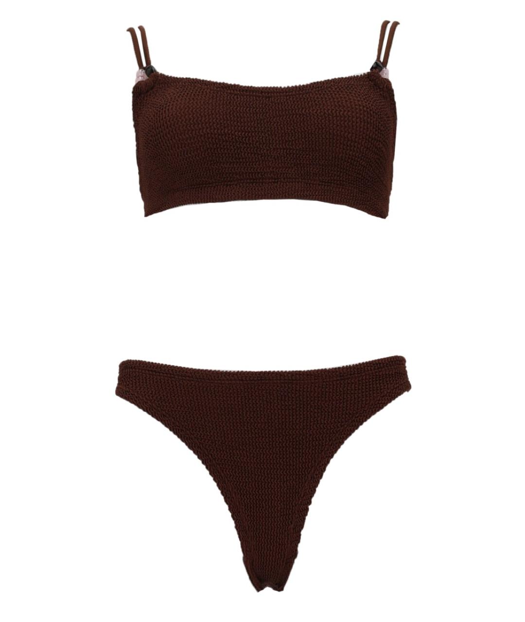 HUNZA G Коричневый полиамидовый купальник, фото 1