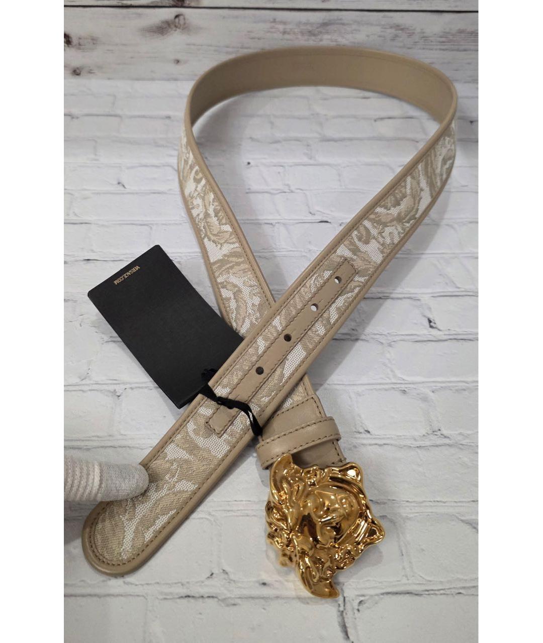 VERSACE Бежевый кожаный ремень, фото 7