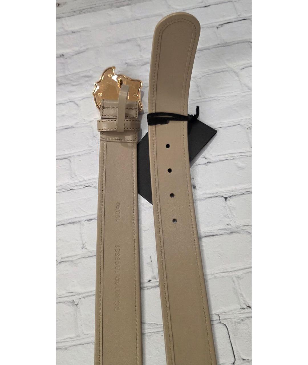 VERSACE Бежевый кожаный ремень, фото 8