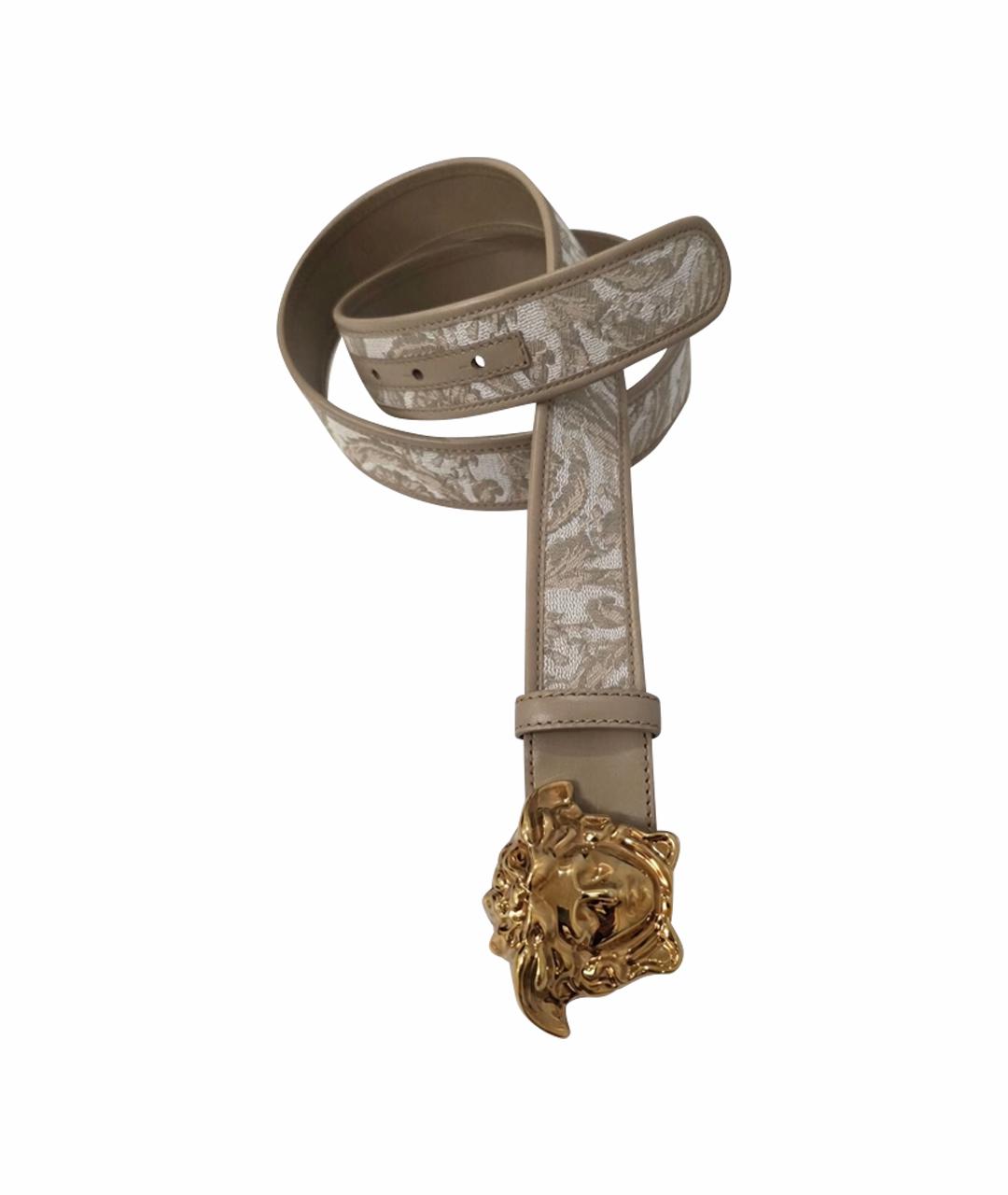 VERSACE Бежевый кожаный ремень, фото 1