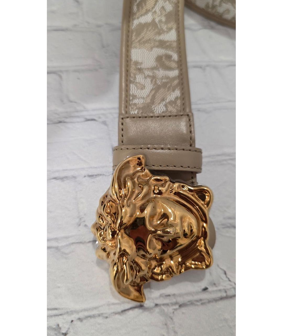 VERSACE Бежевый кожаный ремень, фото 2