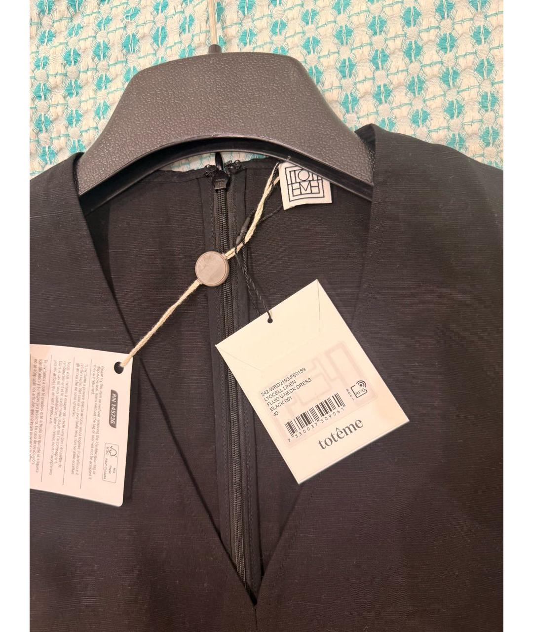 TOTEME Черное вискозное повседневное платье, фото 4