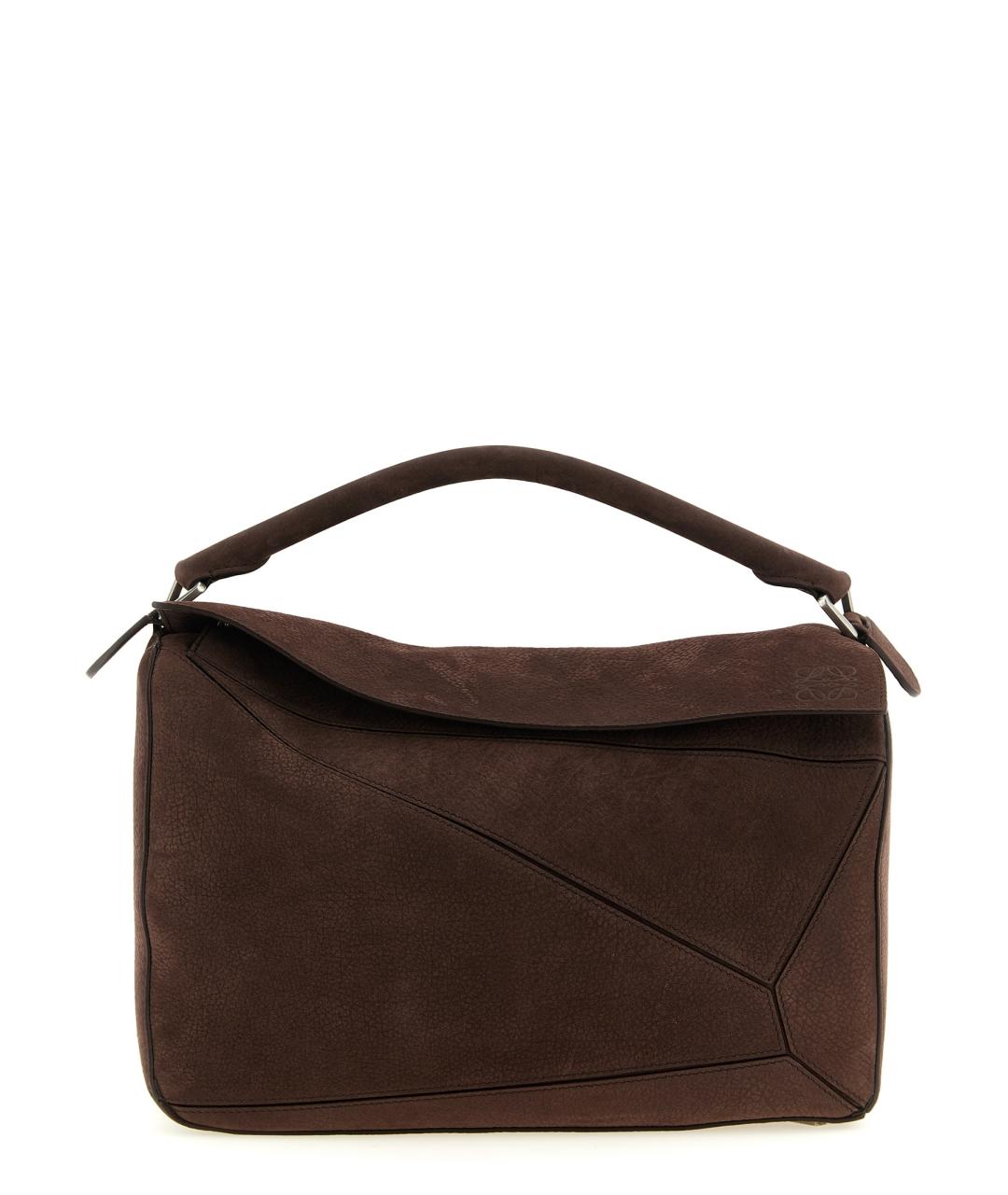 LOEWE Коричневая замшевая сумка на плечо, фото 1