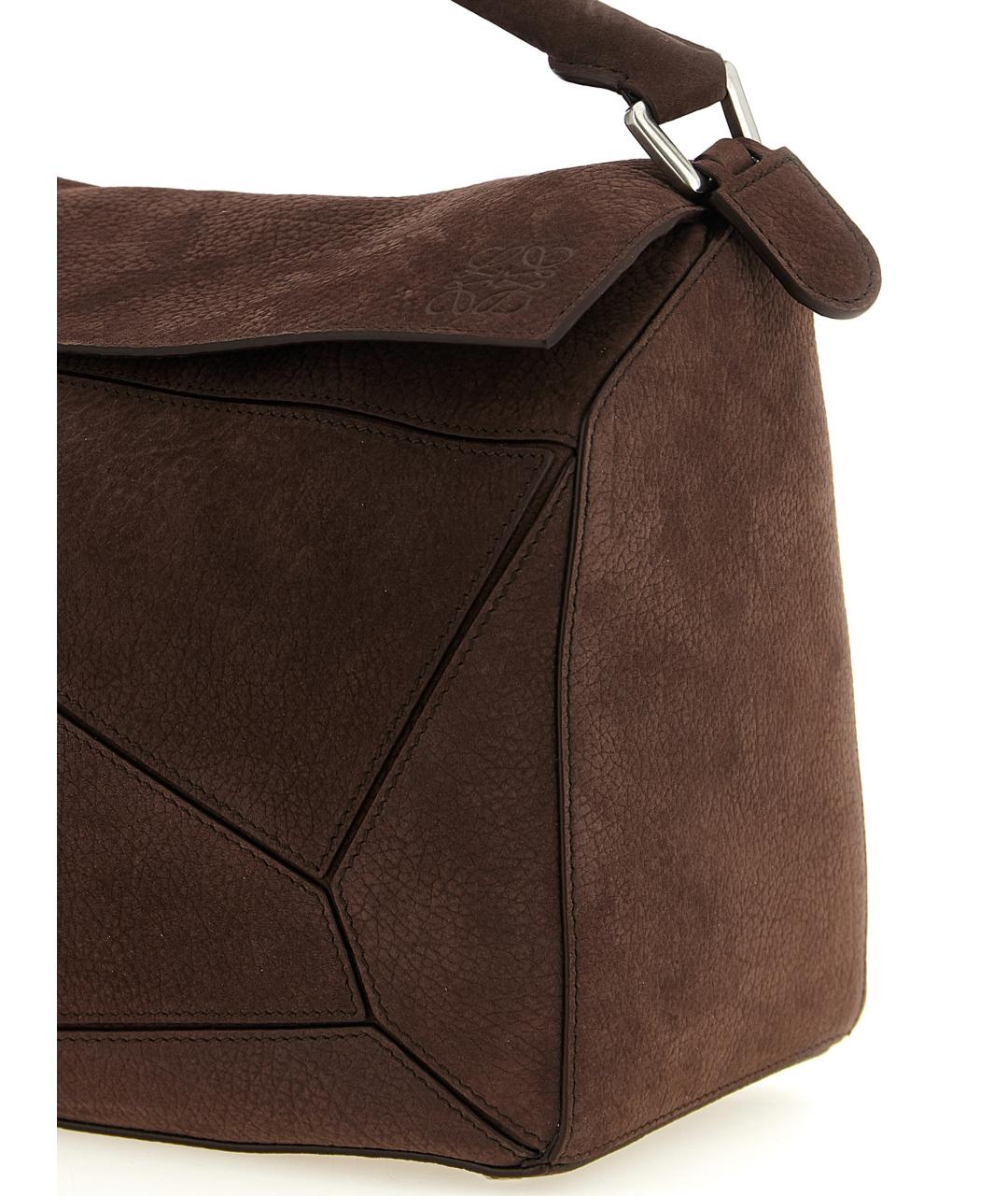 LOEWE Коричневая замшевая сумка на плечо, фото 3