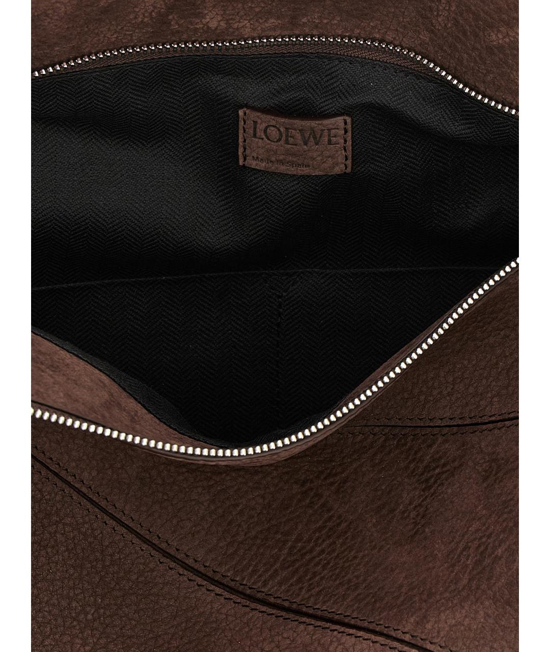 LOEWE Коричневая замшевая сумка на плечо, фото 4