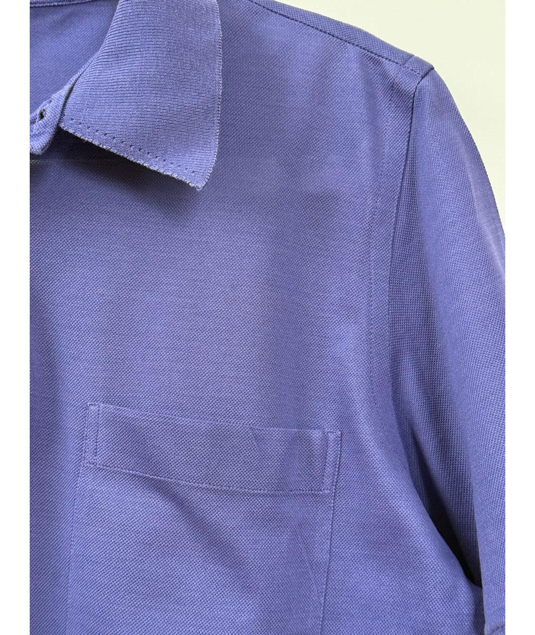 BRIONI Синее хлопковое поло с коротким рукавом, фото 4