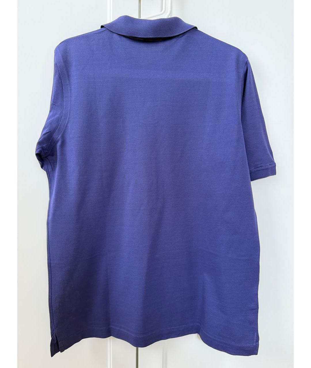 BRIONI Синее хлопковое поло с коротким рукавом, фото 2