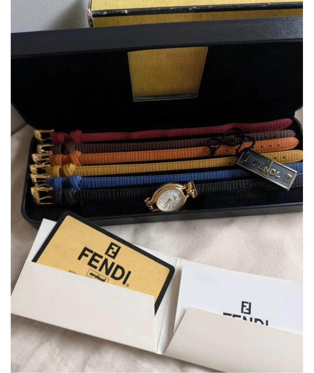 FENDI Золотые позолоченные часы, фото 5