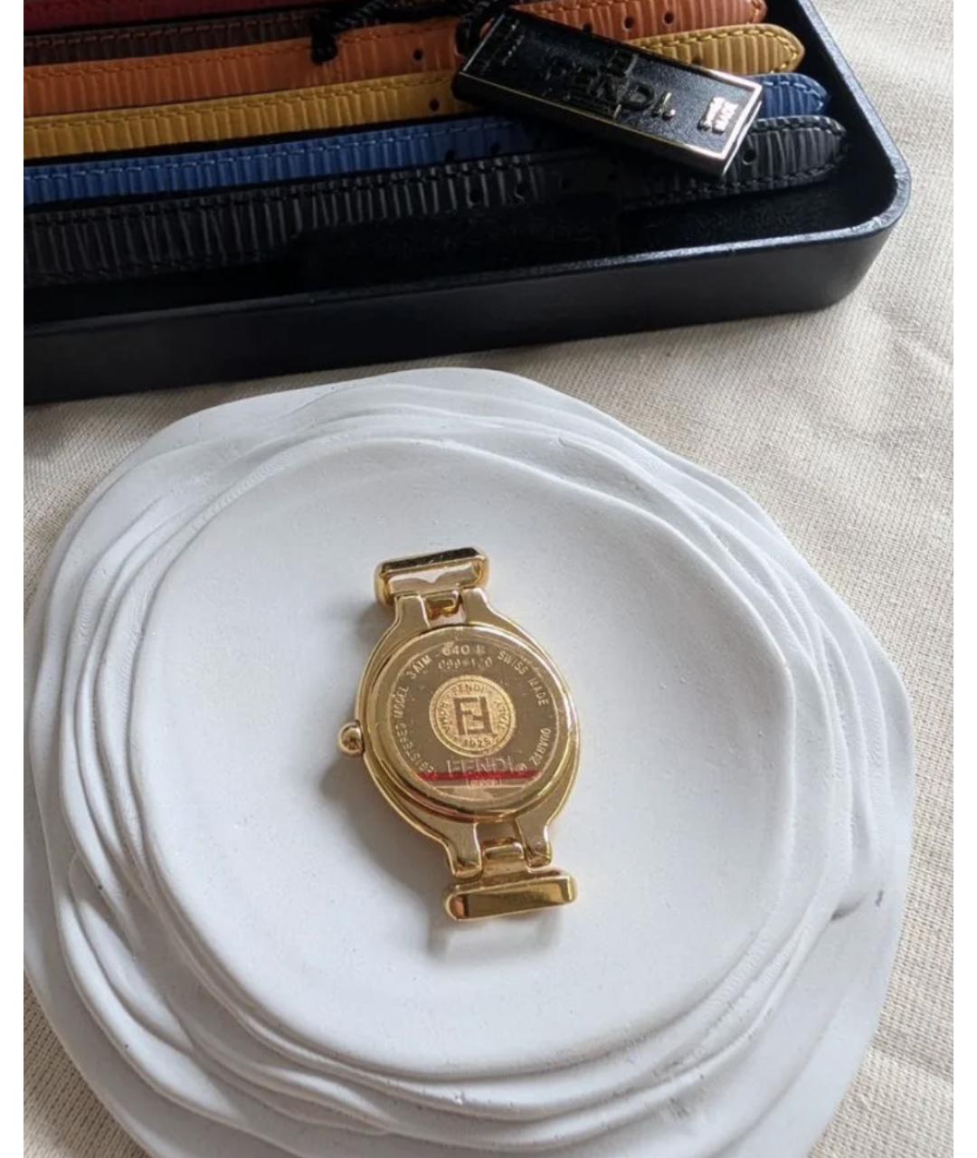 FENDI Золотые позолоченные часы, фото 3