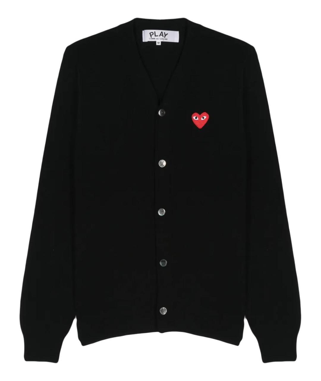 COMME DES GARÇONS PLAY Черный шерстяной кардиган, фото 1