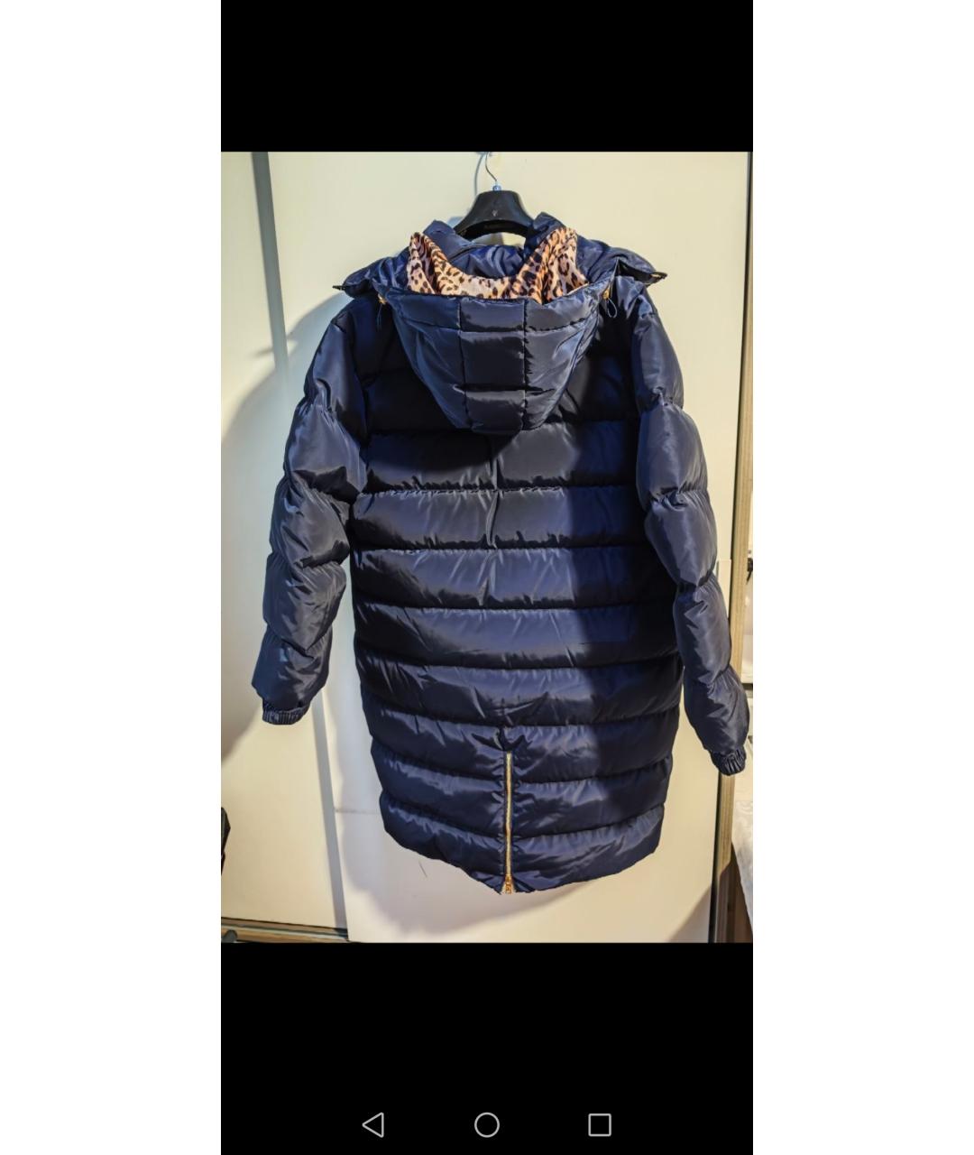 ROBERTO CAVALLI Темно-синий полиэстеровый пуховик, фото 5