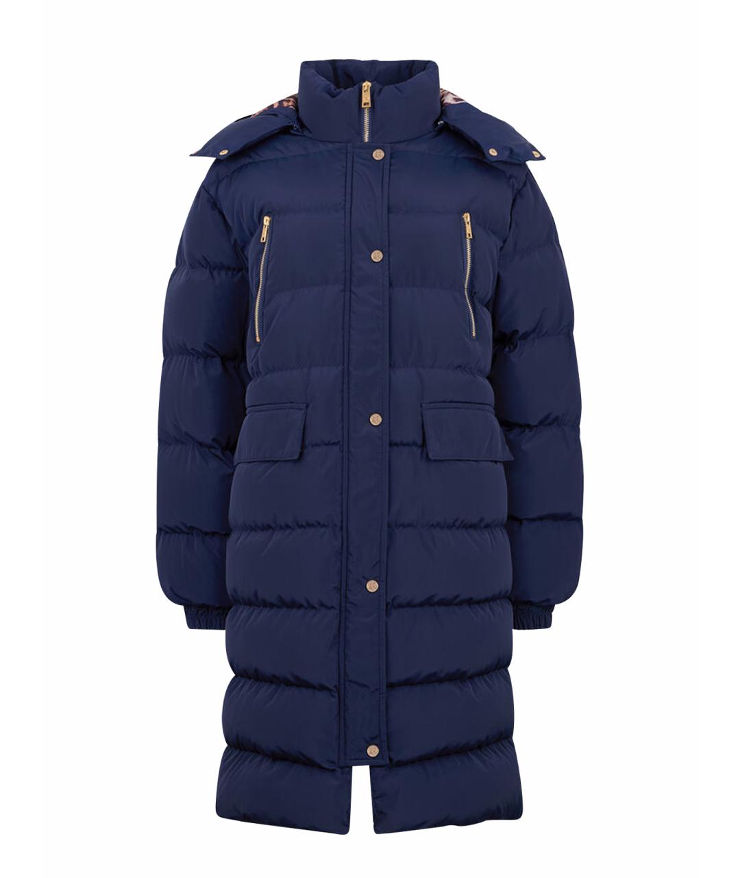 ROBERTO CAVALLI Темно-синий полиэстеровый пуховик, фото 1