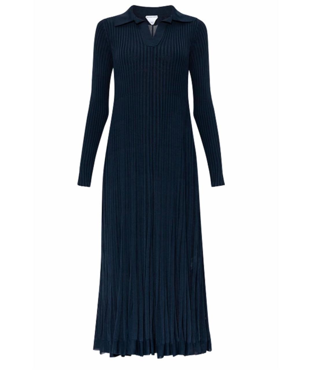 BOTTEGA VENETA Темно-синее вискозное коктейльное платье, фото 1