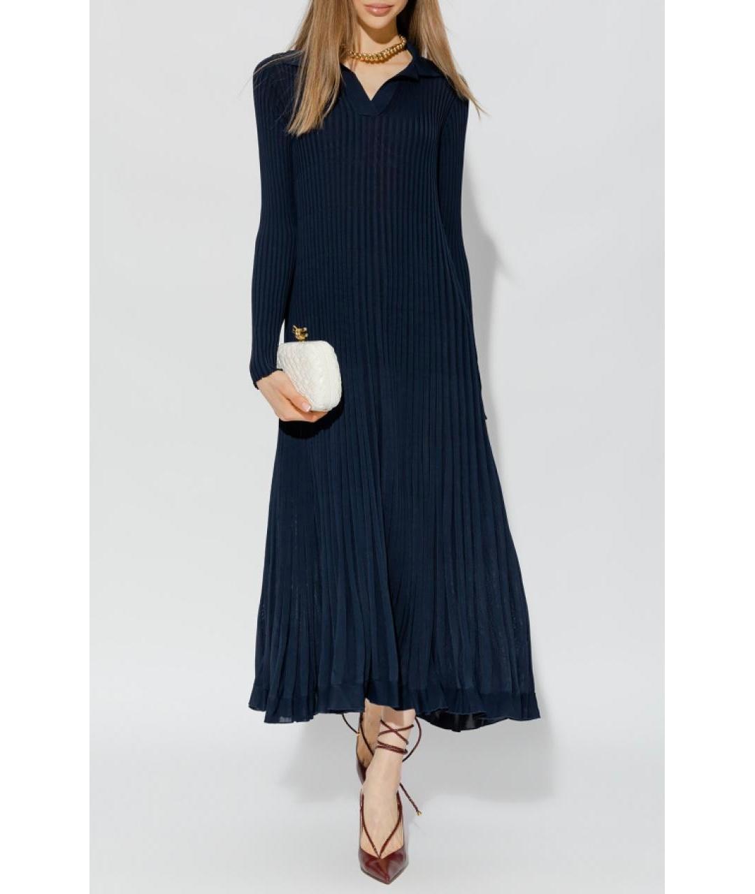 BOTTEGA VENETA Темно-синее вискозное коктейльное платье, фото 2