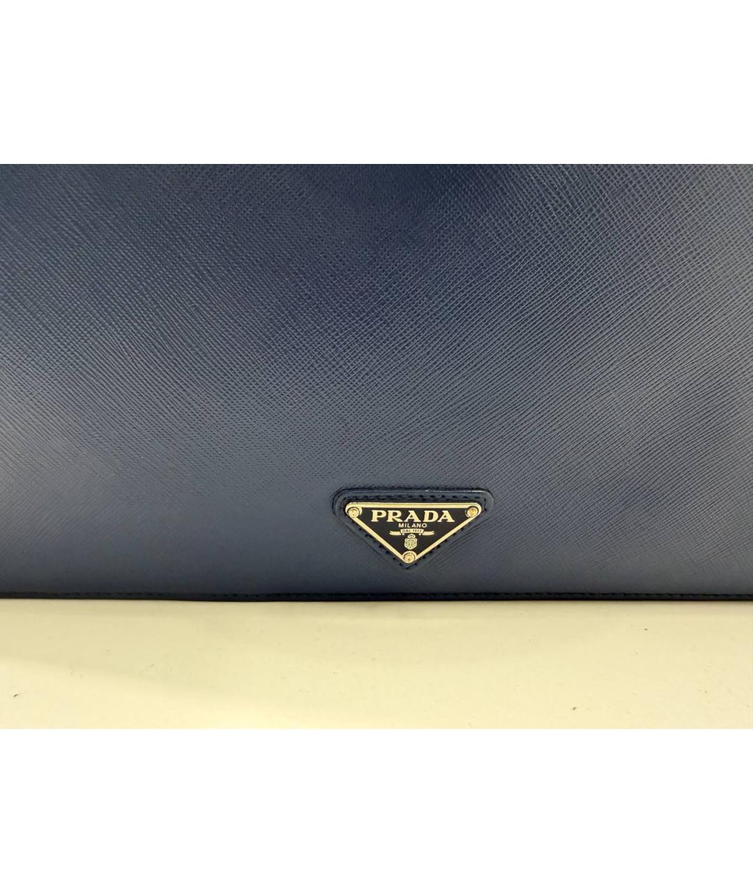 PRADA Синий кожаный портфель, фото 3