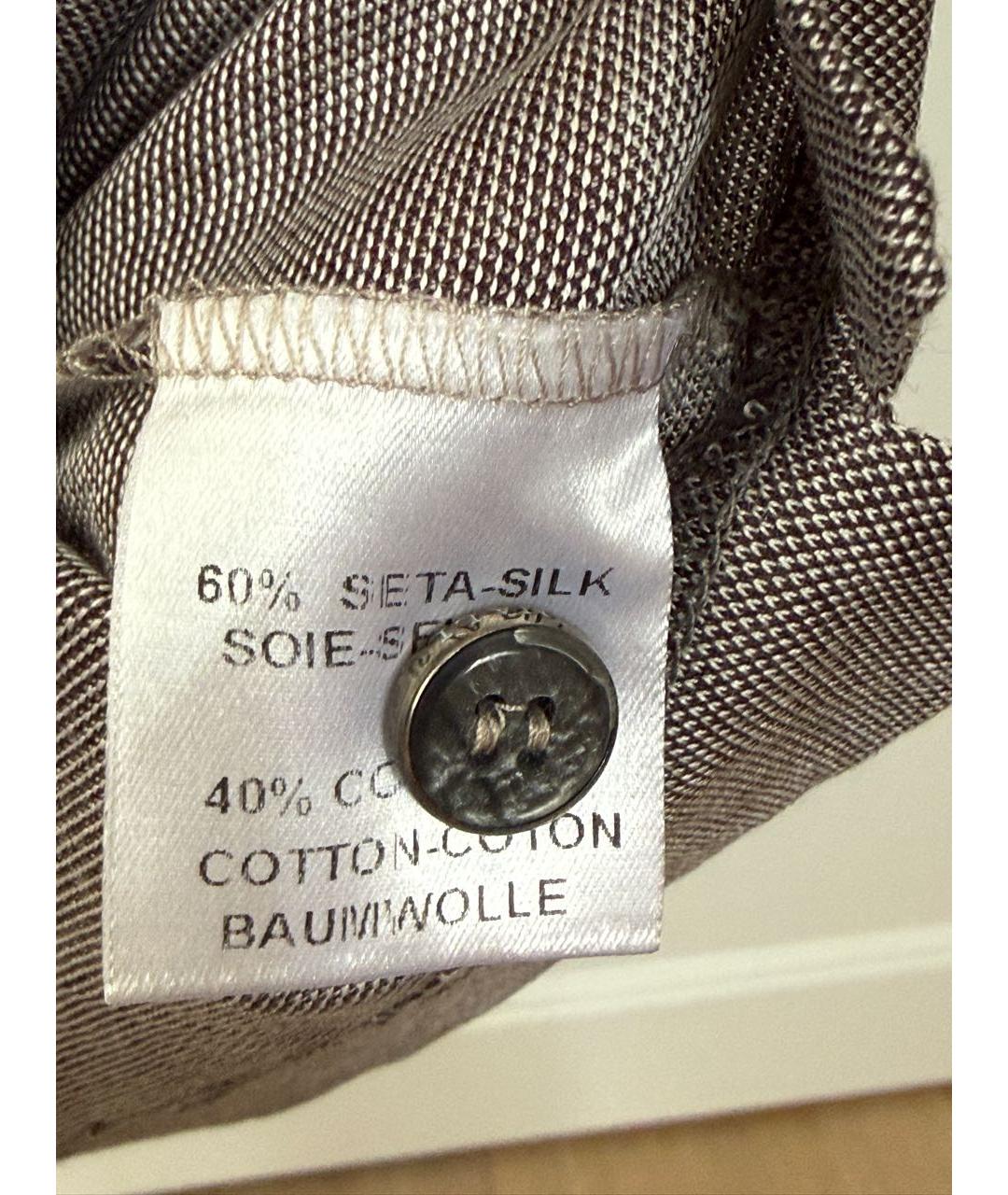 CANALI Антрацитовое хлопковое поло с коротким рукавом, фото 4