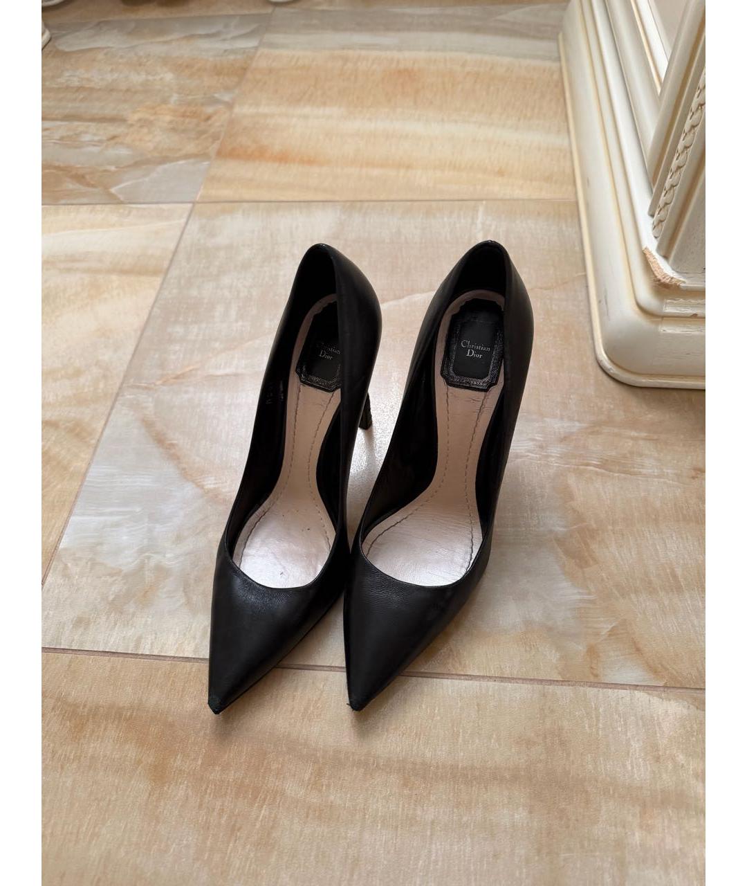 CHRISTIAN DIOR Черные кожаные туфли, фото 2