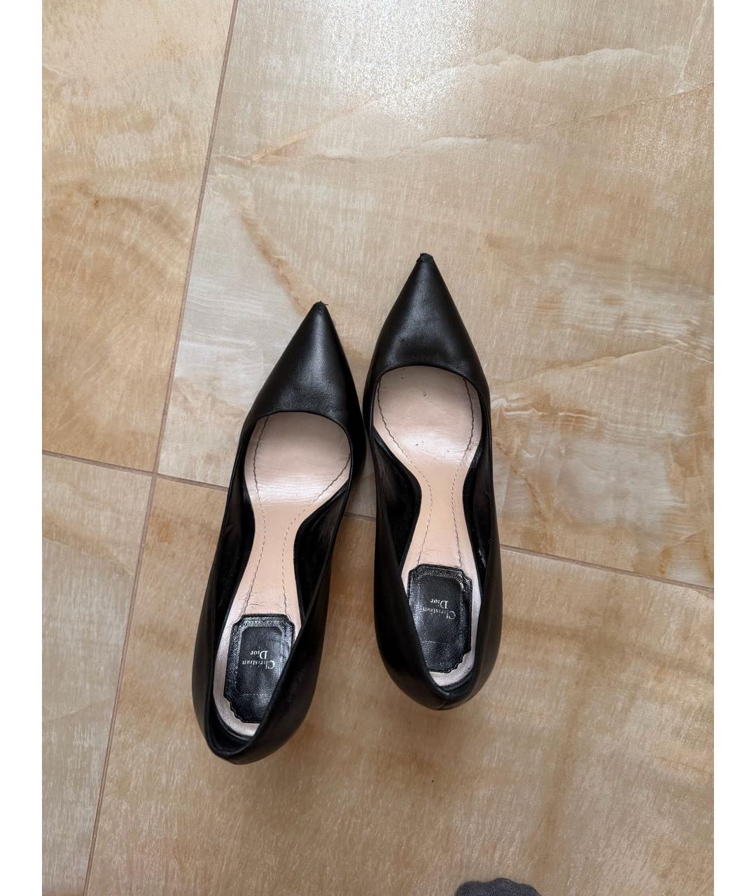 CHRISTIAN DIOR Черные кожаные туфли, фото 3