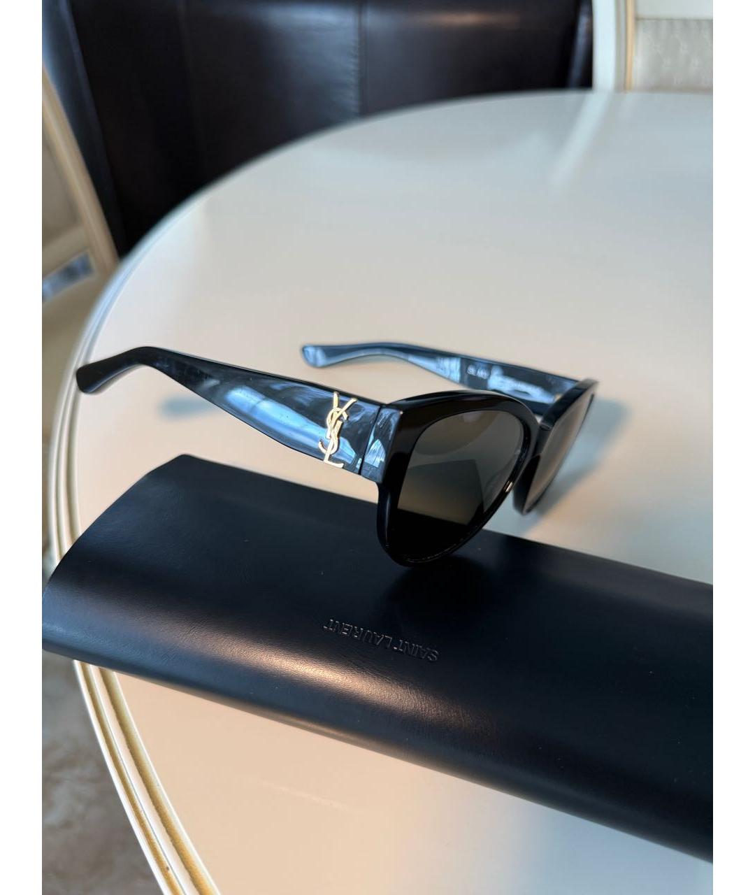 SAINT LAURENT Черные пластиковые солнцезащитные очки, фото 2