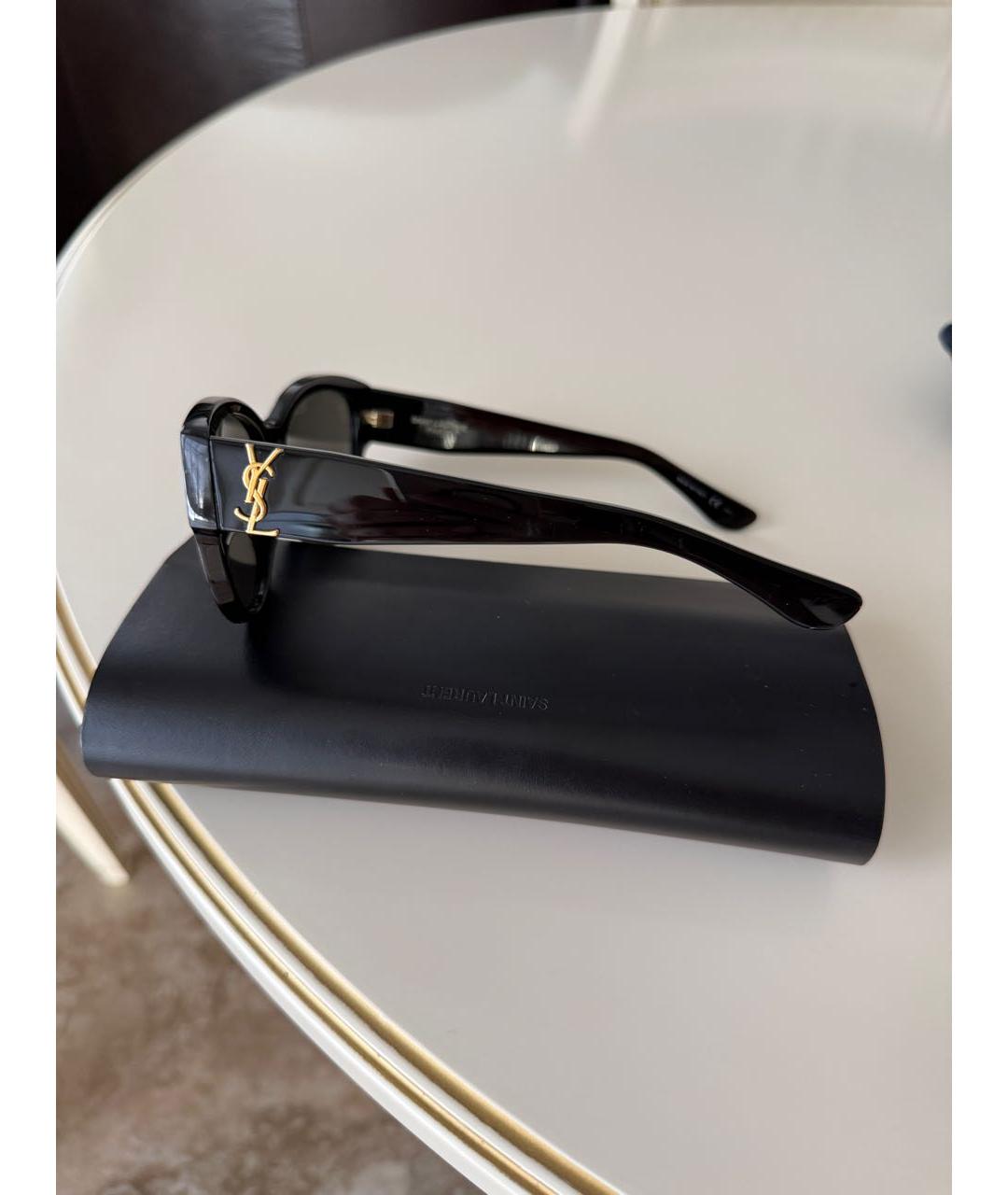 SAINT LAURENT Черные пластиковые солнцезащитные очки, фото 4