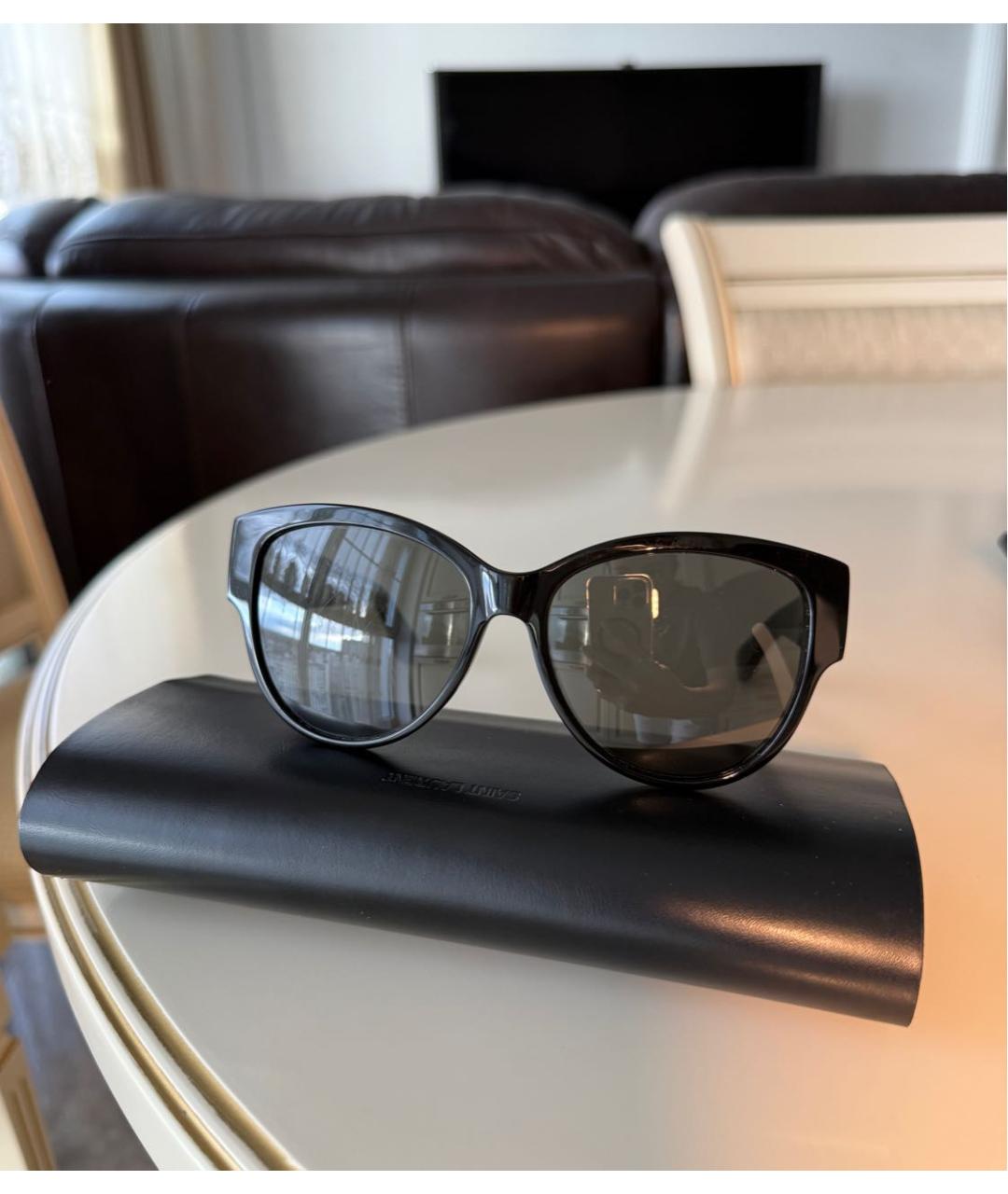 SAINT LAURENT Черные пластиковые солнцезащитные очки, фото 7