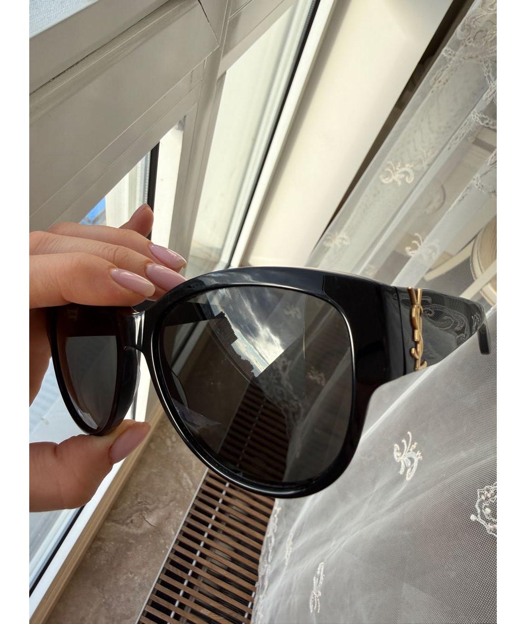 SAINT LAURENT Черные пластиковые солнцезащитные очки, фото 3