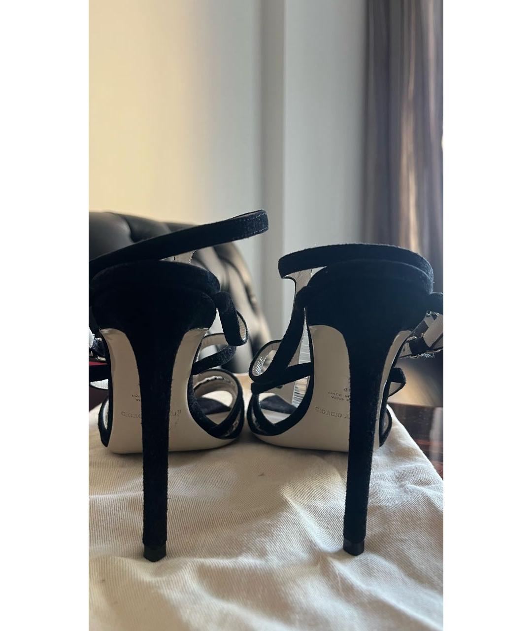 EMPORIO ARMANI Черные замшевые босоножки, фото 4