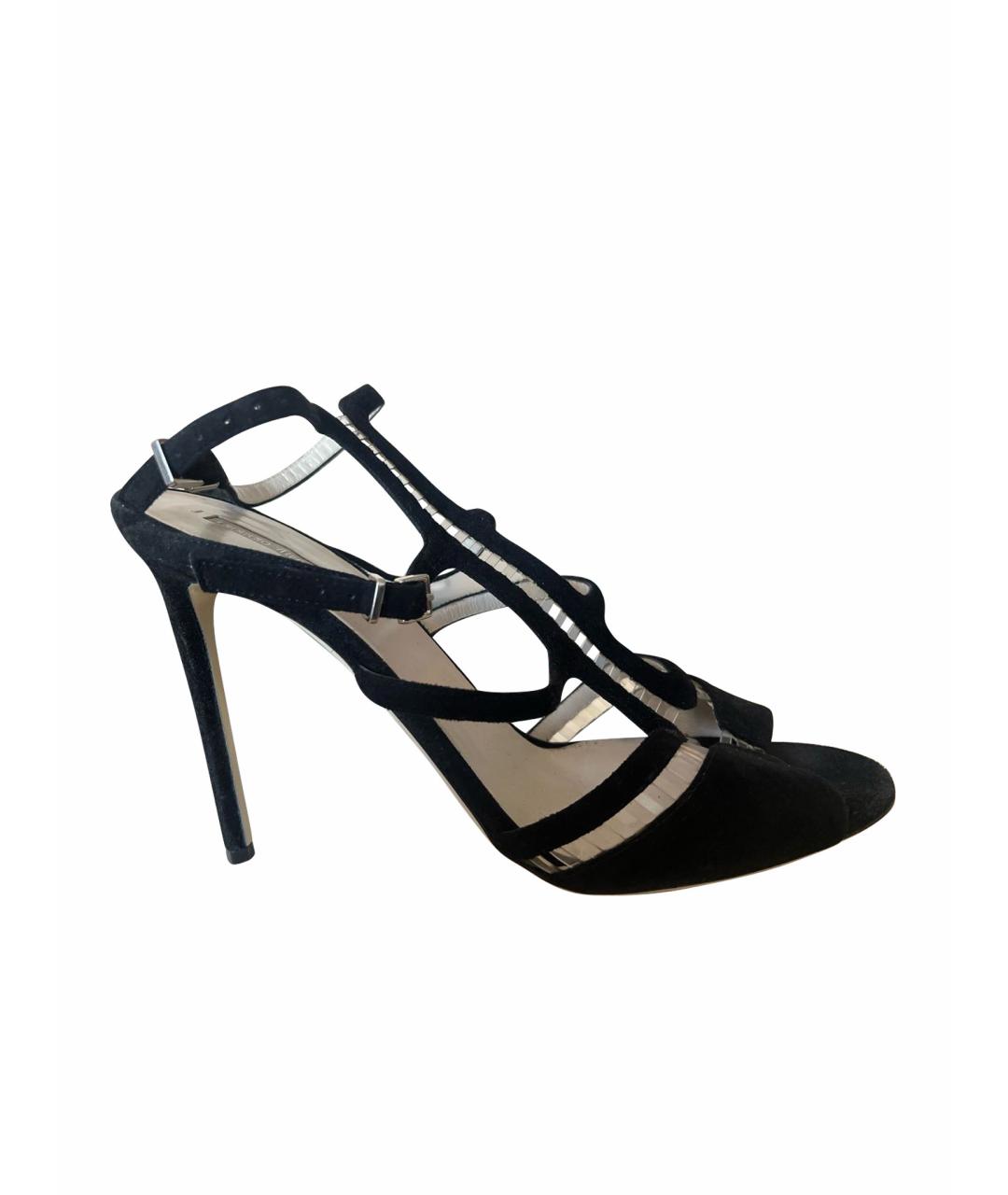 EMPORIO ARMANI Черные замшевые босоножки, фото 1