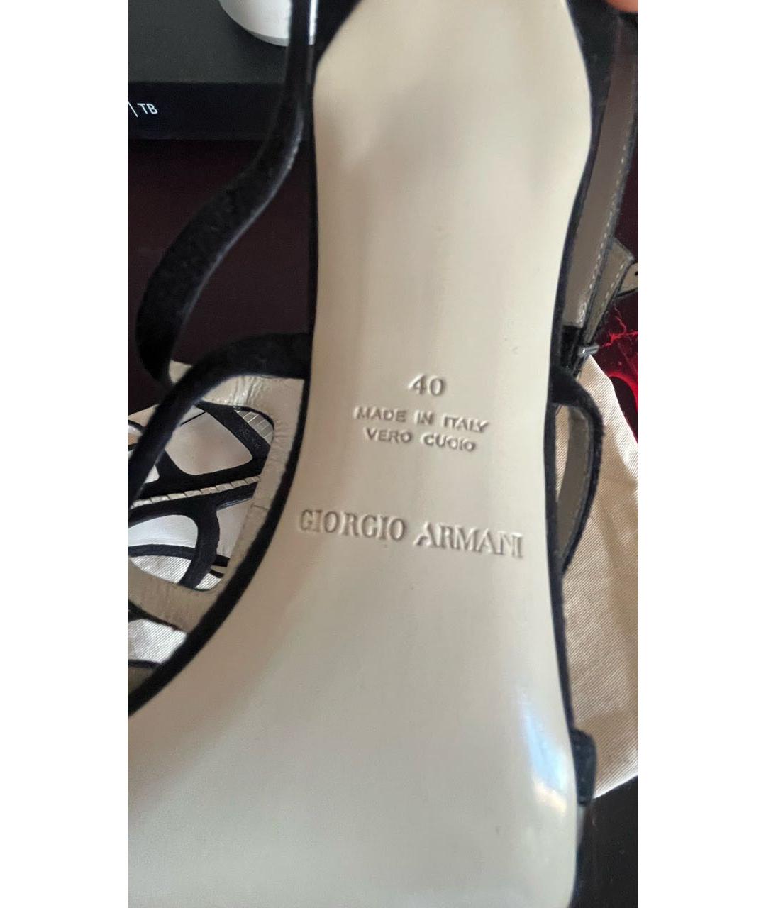 EMPORIO ARMANI Черные замшевые босоножки, фото 5