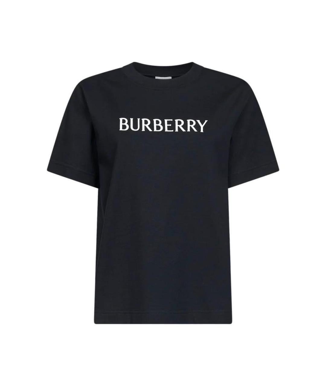BURBERRY Черная хлопковая футболка, фото 1
