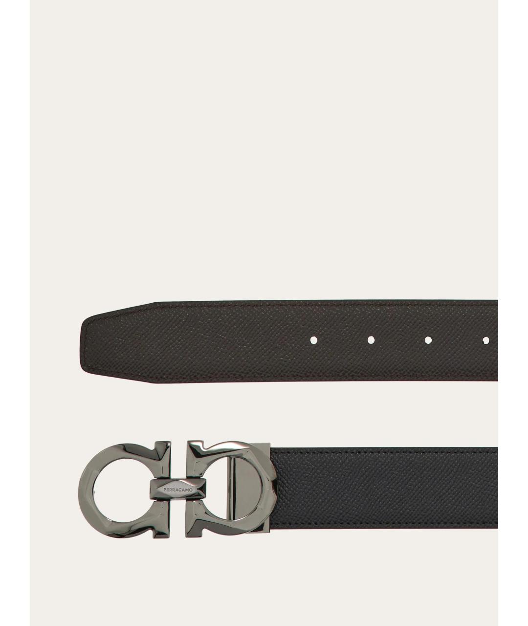 FERRAGAMO Черный кожаный ремень, фото 2