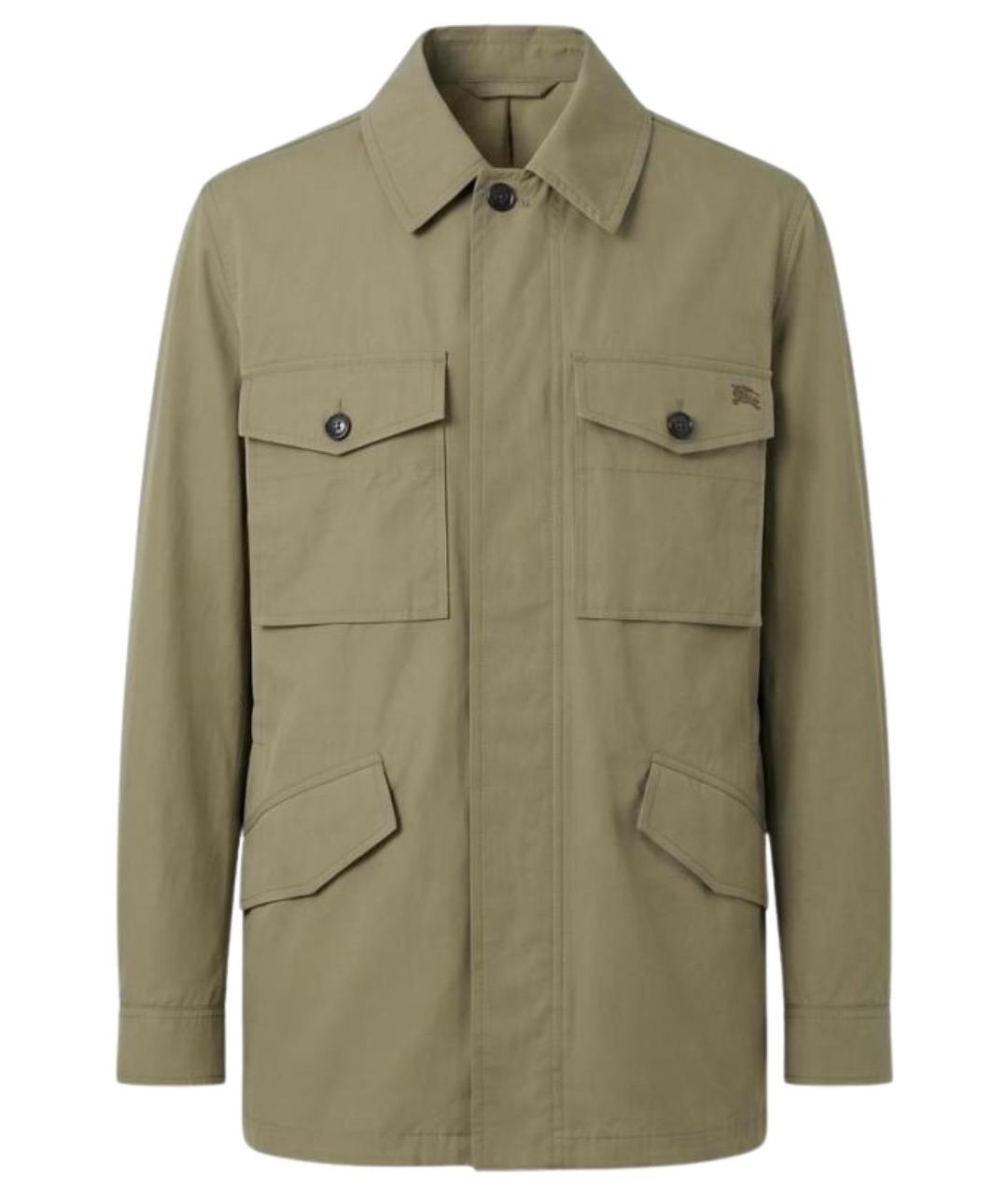 BURBERRY Зеленая хлопковая куртка, фото 1