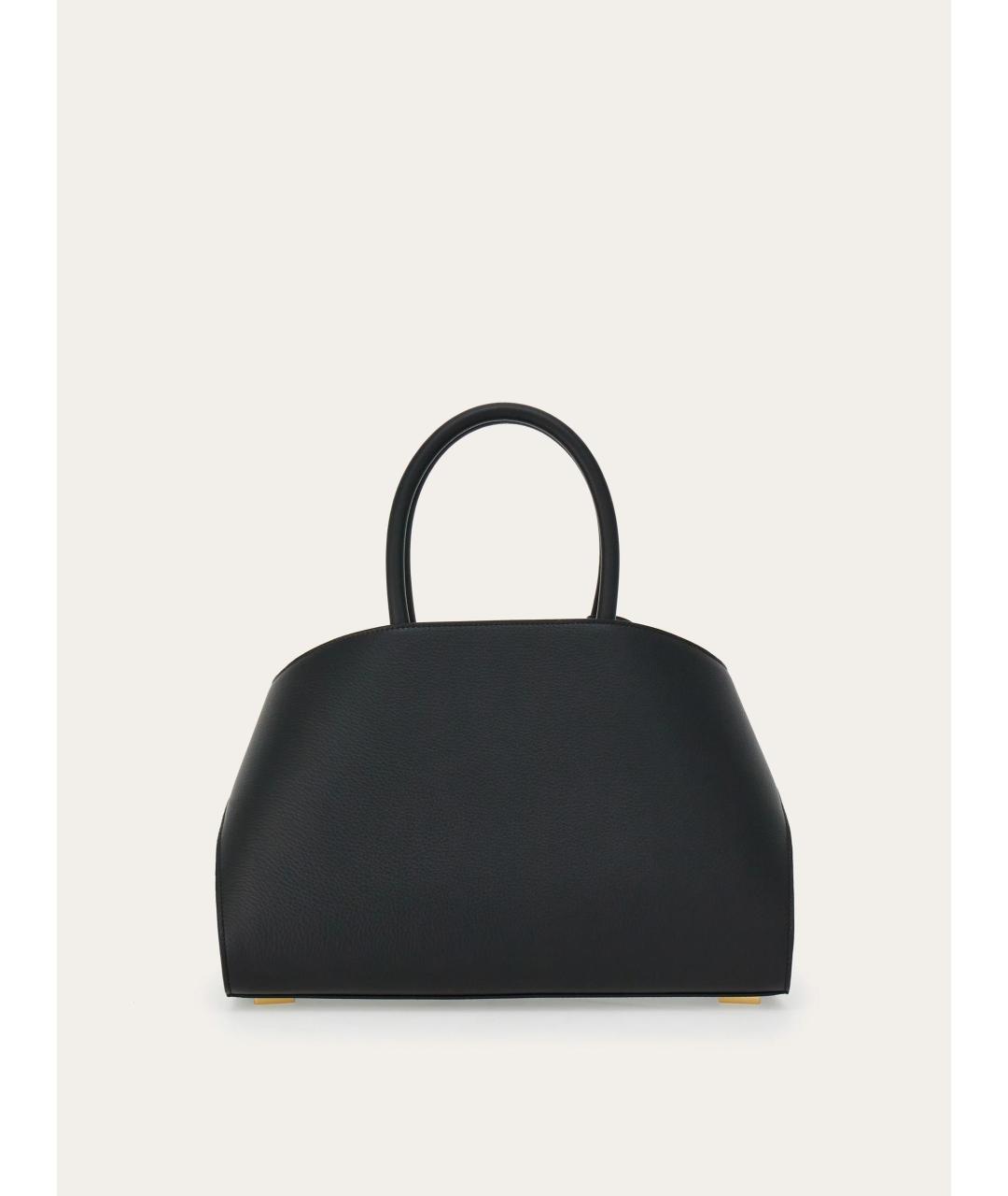 FERRAGAMO Черная кожаная сумка с короткими ручками, фото 2