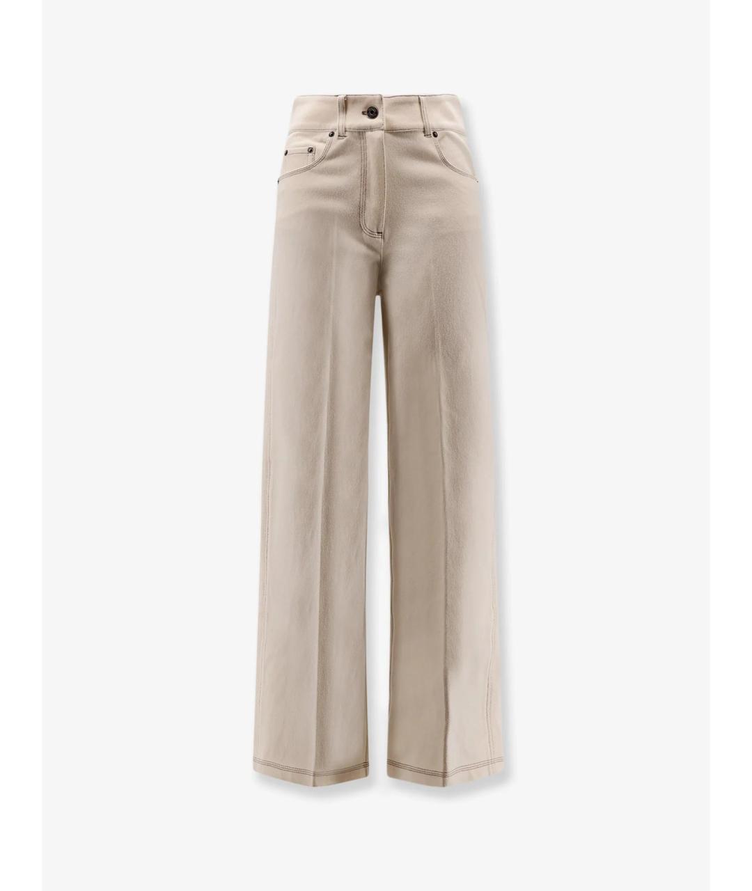 MAX MARA Белые хлопковые прямые брюки, фото 1