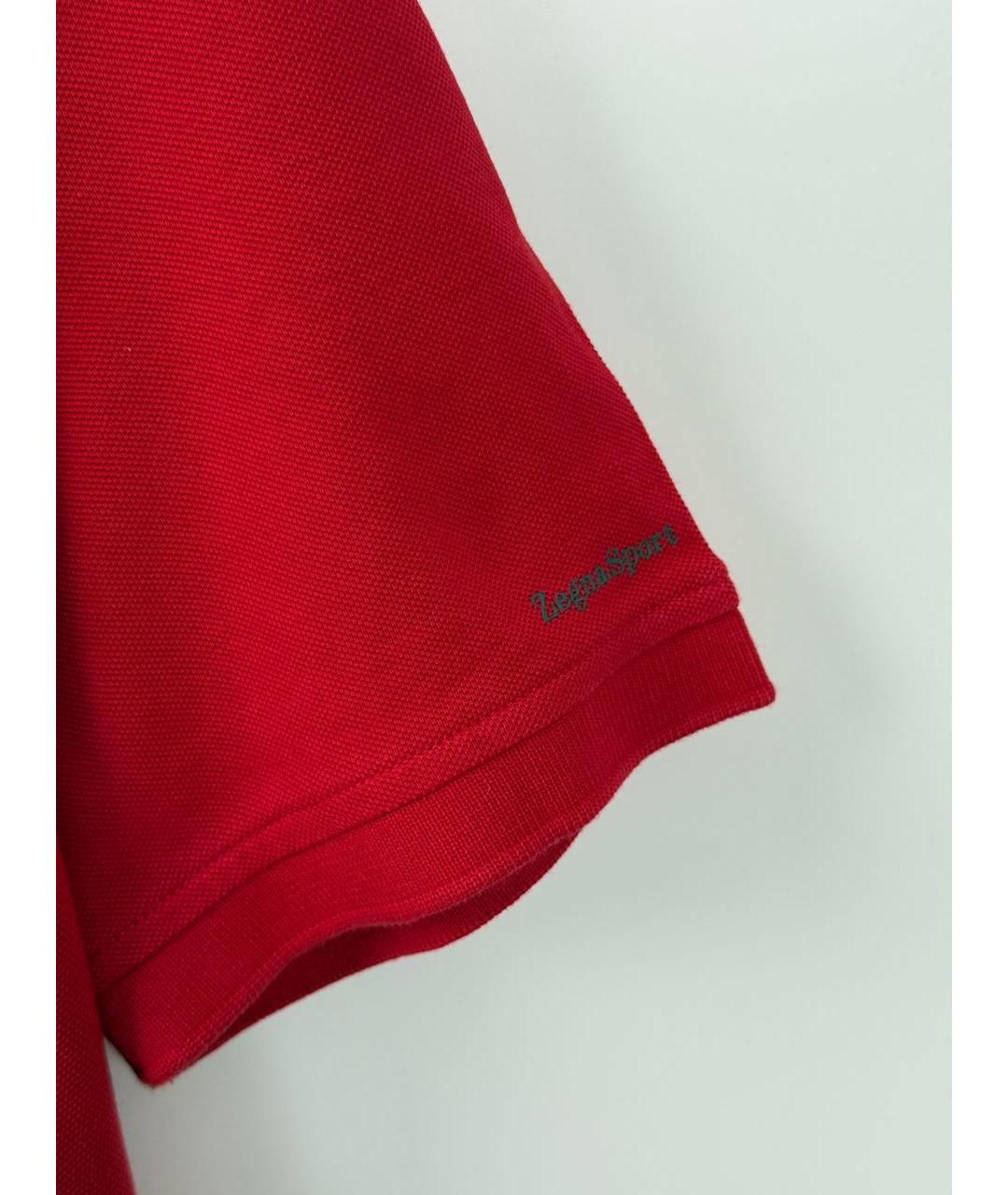 ZEGNA Красное хлопковое поло с коротким рукавом, фото 4