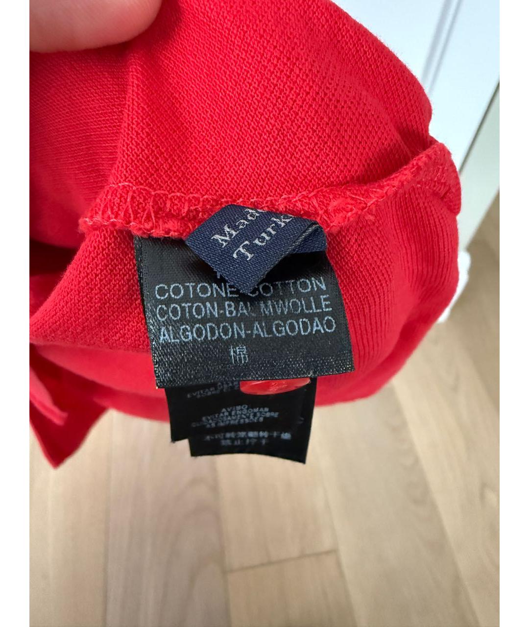 ZEGNA Красное хлопковое поло с коротким рукавом, фото 5