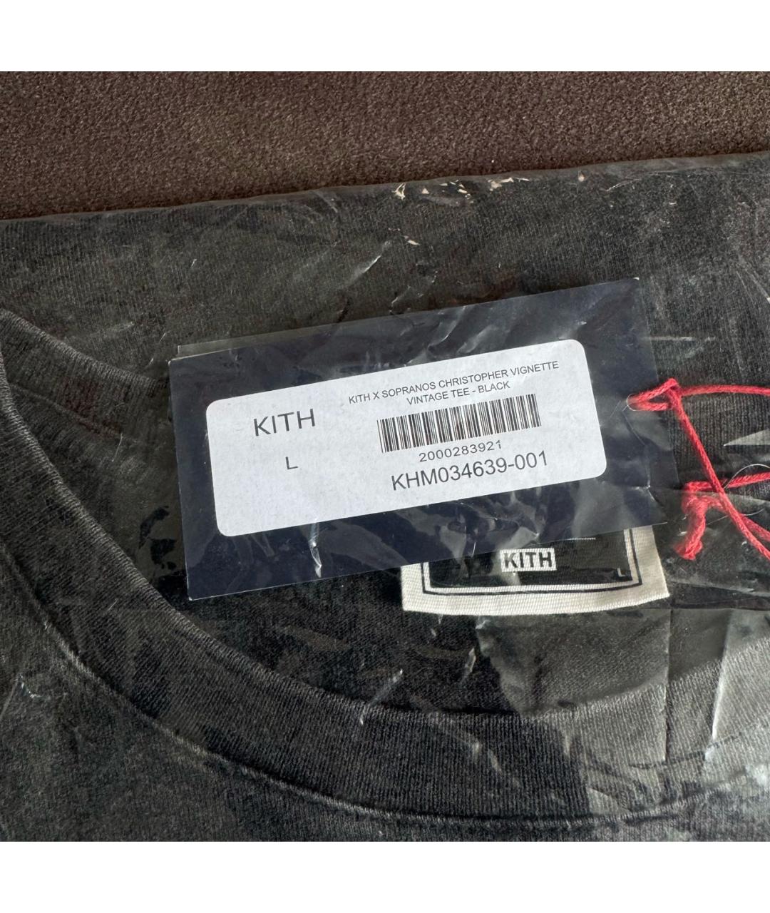 KITH Черная хлопковая футболка, фото 4