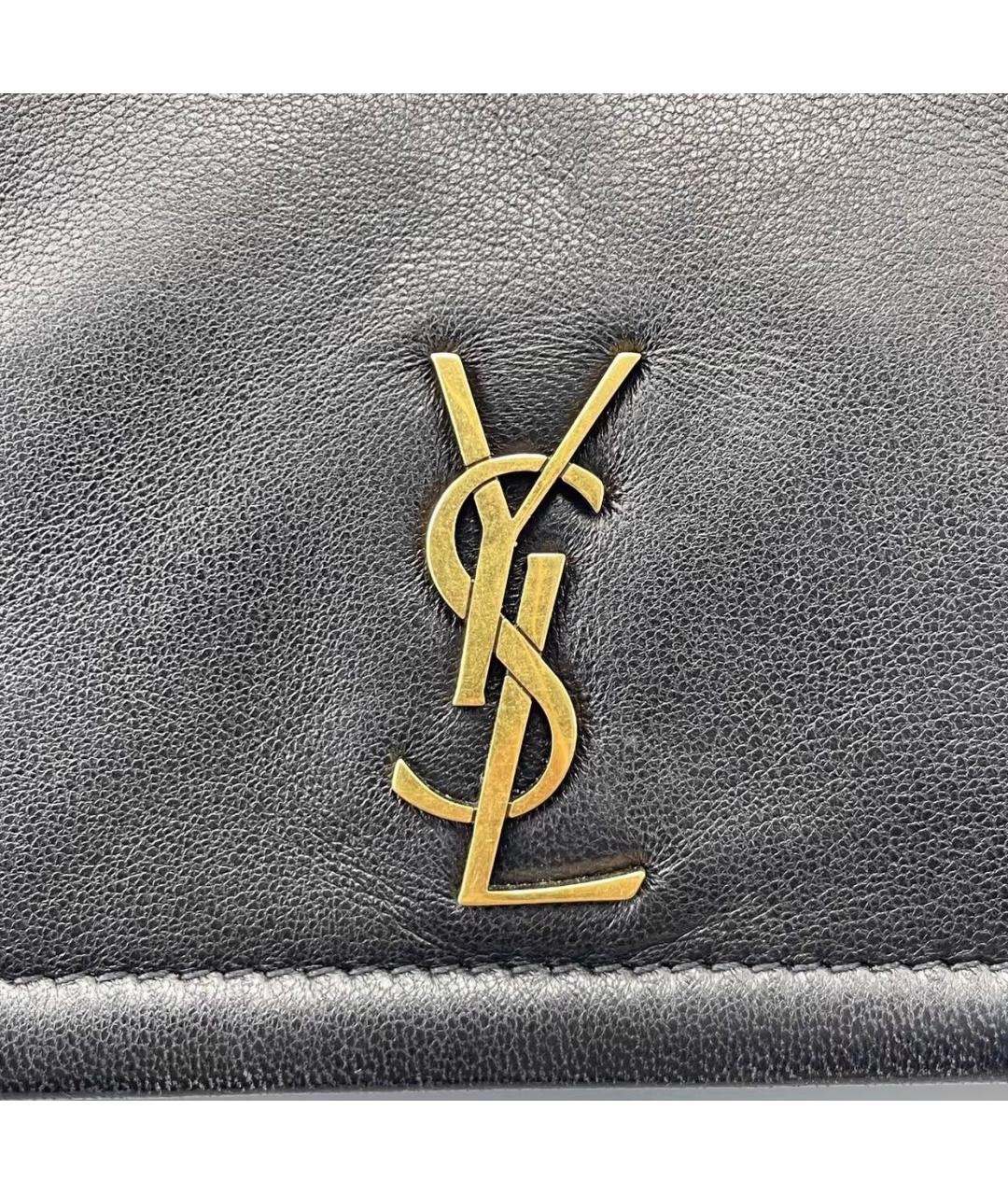 SAINT LAURENT Черная кожаная сумка через плечо, фото 4