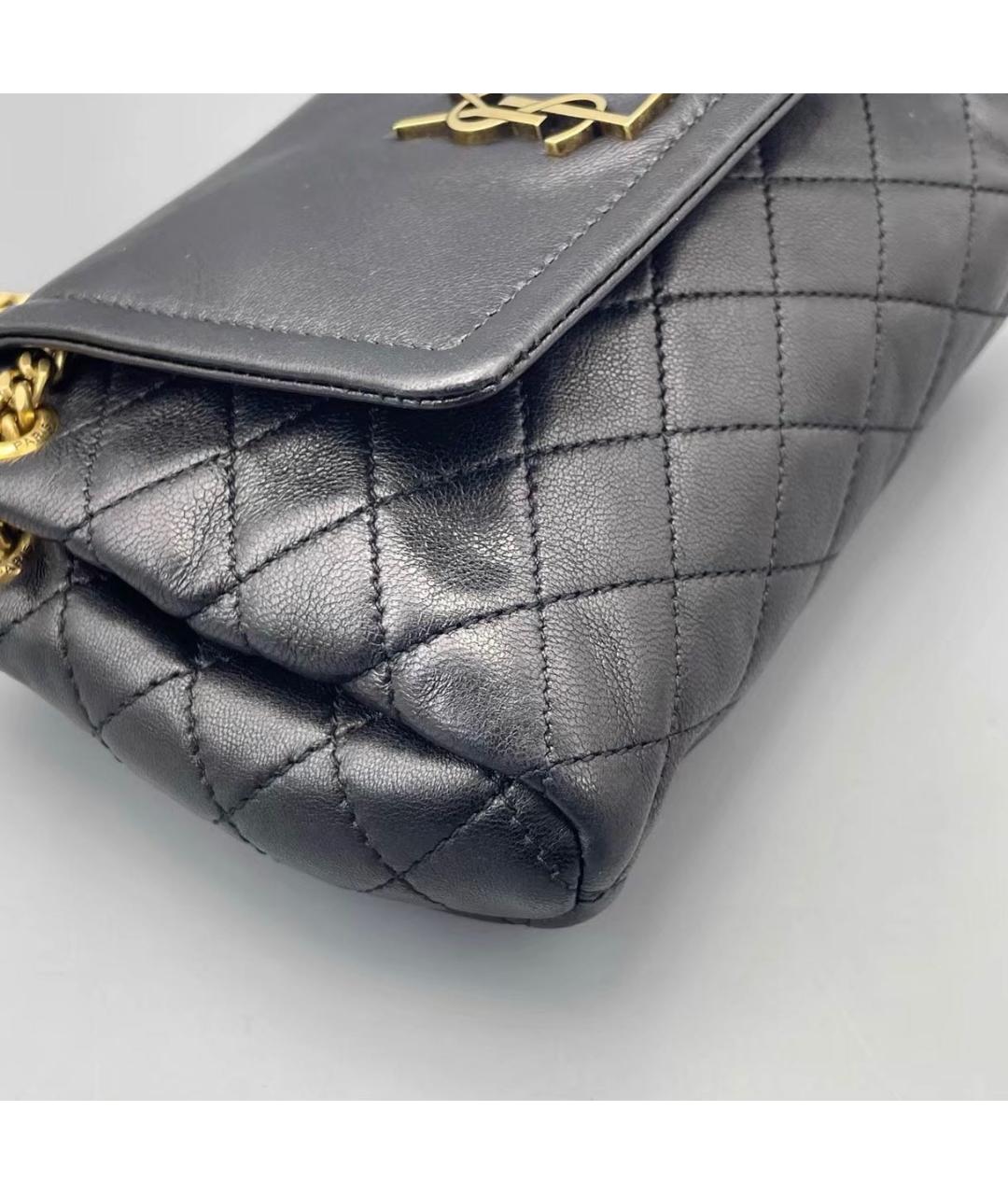 SAINT LAURENT Черная кожаная сумка через плечо, фото 5