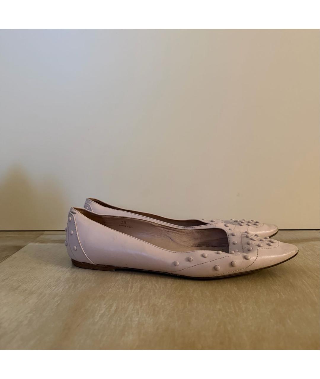 TOD'S Розовые кожаные балетки, фото 5