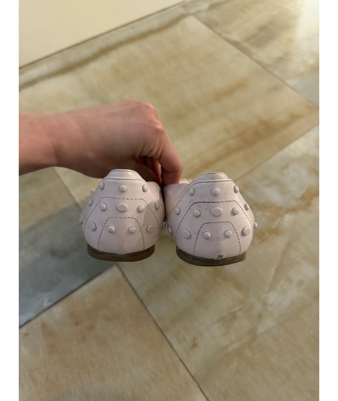 TOD'S Розовые кожаные балетки, фото 4