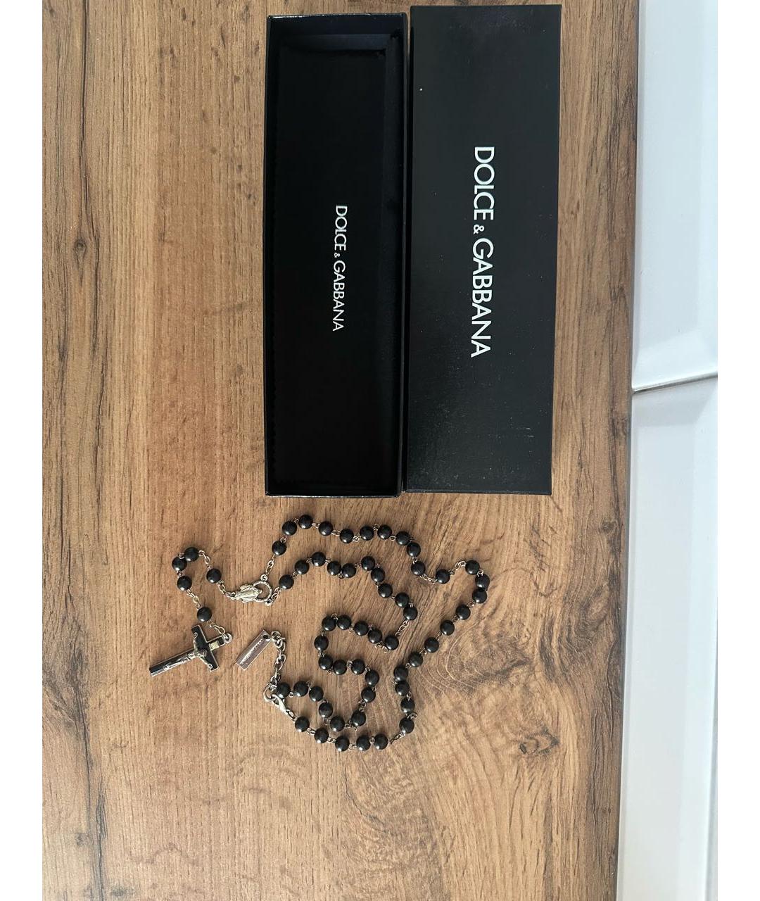 DOLCE&GABBANA Черная цепочка/подвеска из бисера, фото 3