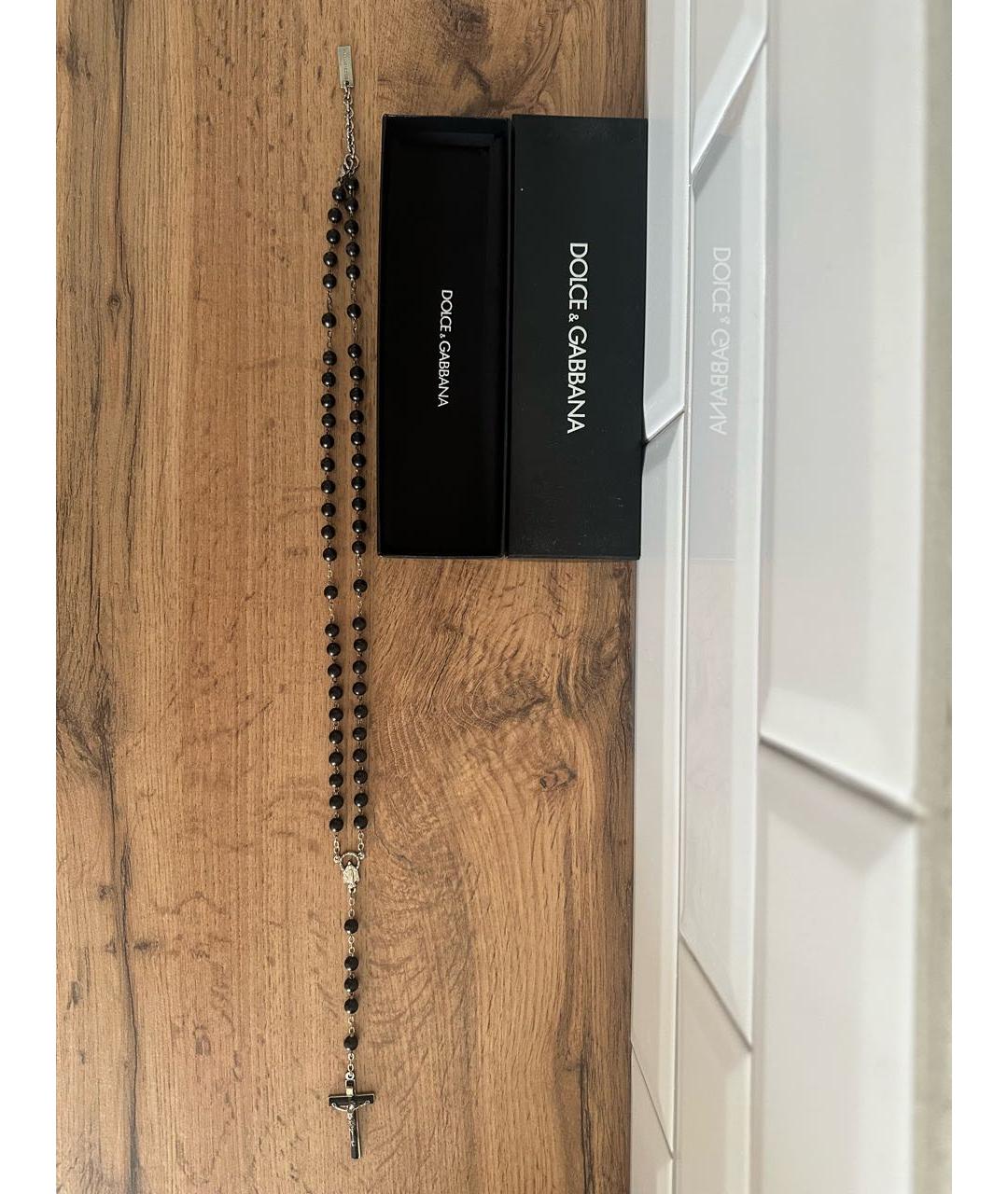 DOLCE&GABBANA Черная цепочка/подвеска из бисера, фото 4
