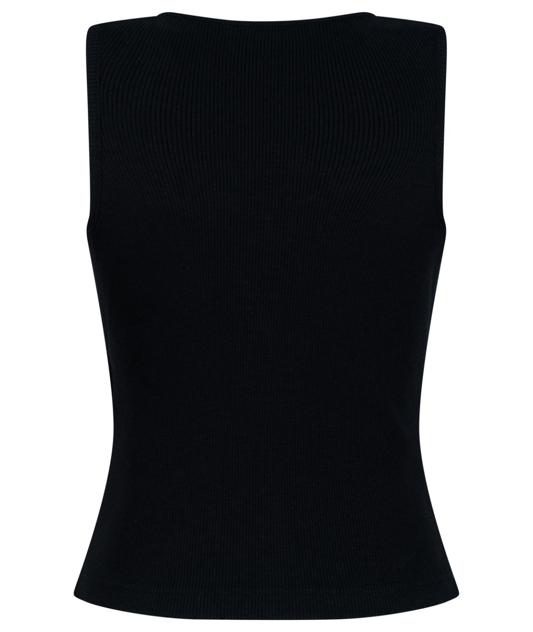 BALENCIAGA Черная хлопковая майка, фото 2