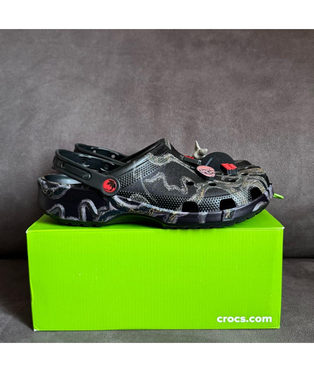 CROCS Черные резиновые шлепанцы, фото 4