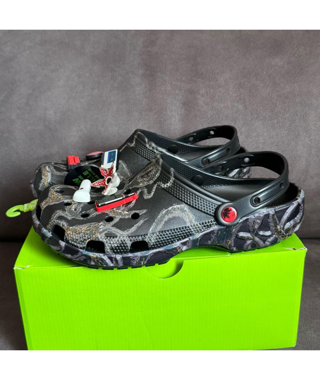 CROCS Черные резиновые шлепанцы, фото 5